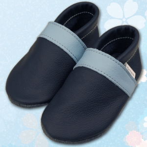 Krabbelschuhe Marine-Hellblau-Marine
