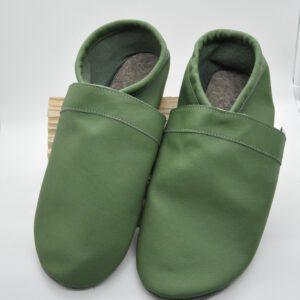 grüne Lederpuschen Gr.45 – SALE