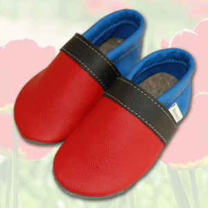 Lederpuschen Erdbeer-Schwarz-Kornblume