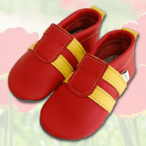 Krabbelschuhe "Sportis" Erdbeer-Gelb