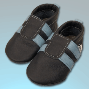 Krabbelschuhe "Sportis" Anthrazit-Hellblau