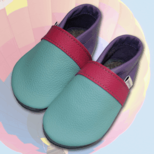 Krabbelschuhe Aqua-Pink-Violett