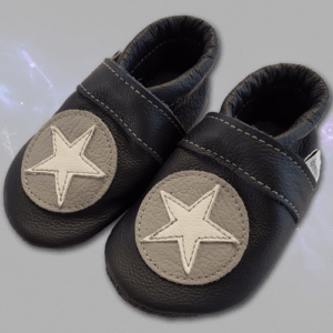 Krabbelschuhe "Stern im Kreis" Marine