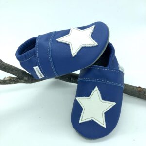 Krabbelschuhe Königsblau mit Stern