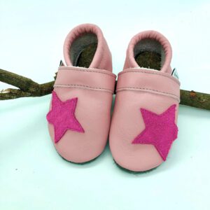 Krabbelschuhe Stern rosa - pink