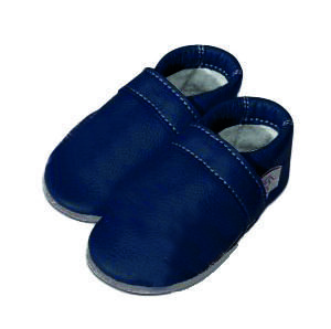 gefütterte Lederpuschen Warm-Up Marine