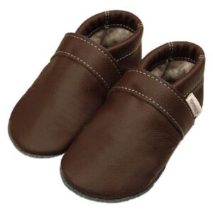 Lederpuschen Warm-Up Braun