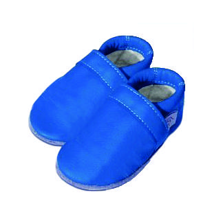 warme Lederpuschen Warm-Up Kornblume