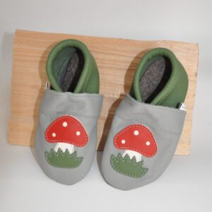 Lederpuschen mit Fliegenpilz Gr.26/27 – SALE