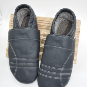 gefütterte Lederpuschen Marine Gr.37 – SALE