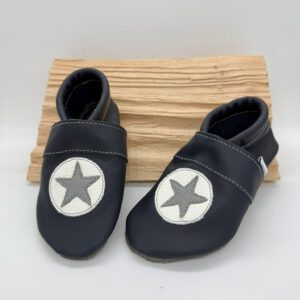 marineblaue Krabbelschuhe mit Stern Applikation Gr. 26/27 SALE