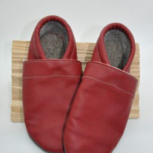 Lederpuschen Bordeauxrot Gr.37 – SALE